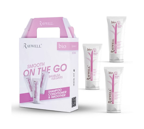 Дорожній набір Raywell Bio Boma Travel Kit шампунь, кондиціонер та крем для розгладження волосся (RR385),  3*100 мл