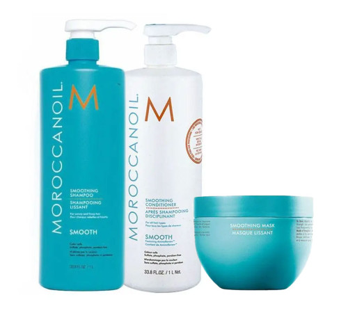 Разглаживающий набор MoroccanOil Smoothing шампунь, кондиционер и маска для волос