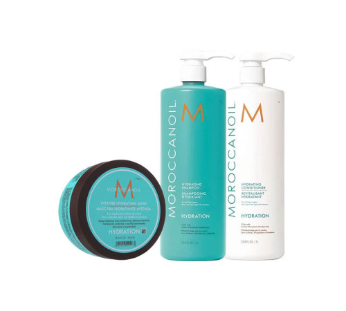 Зволожуючий набір Moroccanoil Hydrating шампунь, кондиціонер і маска для сухого та фарбованого волосся