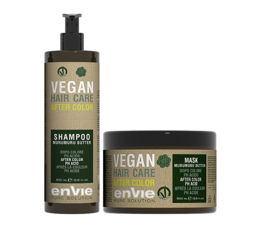 Набір Envie Vegan After Color Murumuru Butter шампунь і маска для фарбованого волосся (EN863/EN865), 2х200 г (розлив)