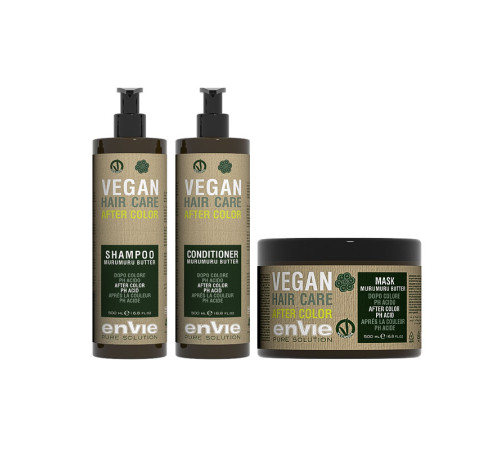 Набір Envie Vegan After Color Murumuru Butter шампунь, кондиціонер і маска для волосся (EN863/EN864/EN865), 3х500 мл (заводські)