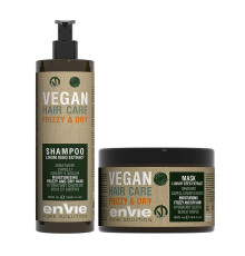 Набір Envie Vegan Frizzy and Dry Linum Seed Extract шампунь і маска для сухого і кучерявого волосся (EN854/EN861)