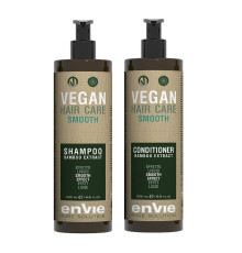 Розгладжуючий набір Envie Vegan Smooth Bamboo Extract шампунь та кондиціонер для волосся (EN856/EN862), 2х250 г (розлив)