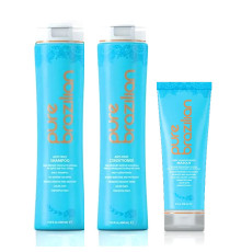 Розгладжуючий набір для волосся Pure Brazilian Acai Anti-Frizz шампунь, кондиціонер і маска 400/400/237 мл