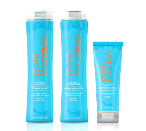 Розгладжуючий набір для волосся Pure Brazilian Acai Anti-Frizz шампунь, кондиціонер і маска 400/400/237 мл