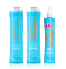Розгладжуючий набір для волосся Pure Brazilian Acai Anti-Frizz шампунь, кондиціонер і спрей 400/400/200 мл