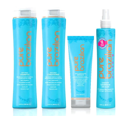 Разглаживающий набор для волос Pure Brazilian Acai Anti-Frizz 400/400/237/200 мл