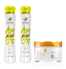 Набір Max Blowout Amazon Cacau&Argan Oil шампунь глибокого очищення, кератин і маска, 15/30/15 г (розлив)