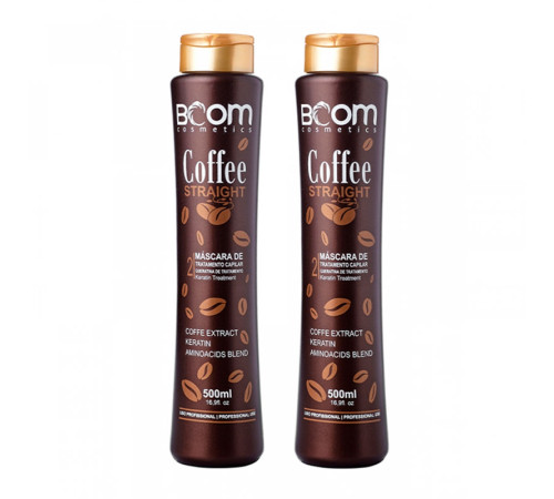 Сильний кератин BOOM Cosmetics Coffee Straight для вирівнювання волосся, 2х500 мл (заводські)