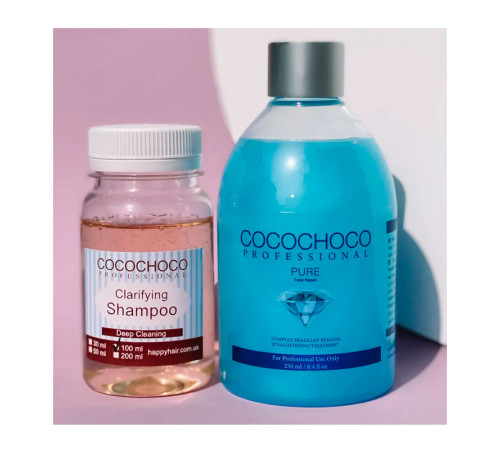 Набір Cocochoco Pure для кератинового випрямлення, 100 г (розлив)/250 мл (заводська)