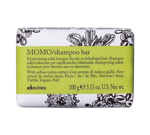 Твердий зволожуючий шампунь Davines Momo Shampoo Bar (100 г)