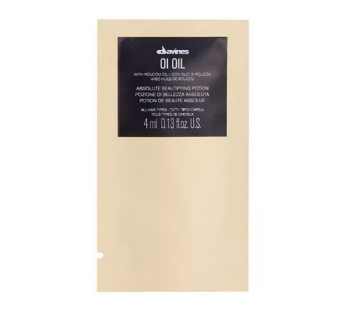 Олія для абсолютної краси волосся з олією аннато Davines OI Oil Absolute Beautifying Potion, 4 мл (саше)