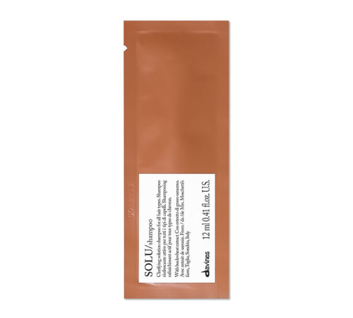 Шампунь Davines Solu Shampoo для глубокого очищения волос, 12 мл (саше)