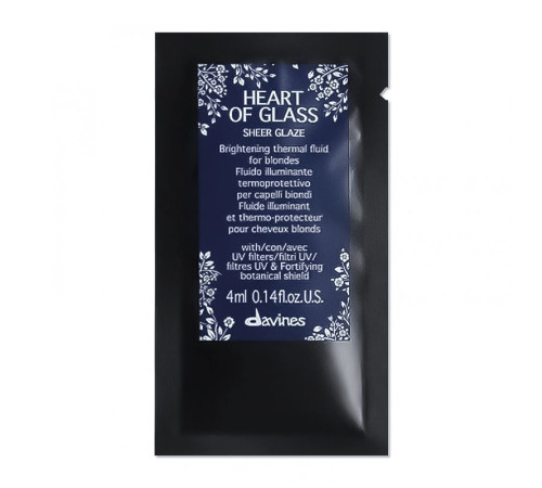 Флюїд Davines Heart Of Glass Sheer Glaze для абсолютного сяйва волосся, 4 мл (саше)