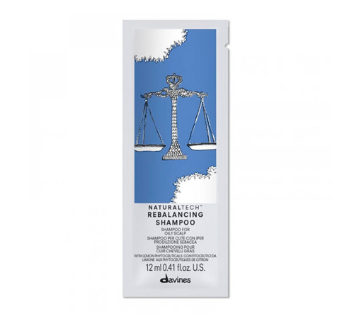 Балансуючий шампунь Davines Natural Tech Rebalancing Shampoo, 12 мл (саше)