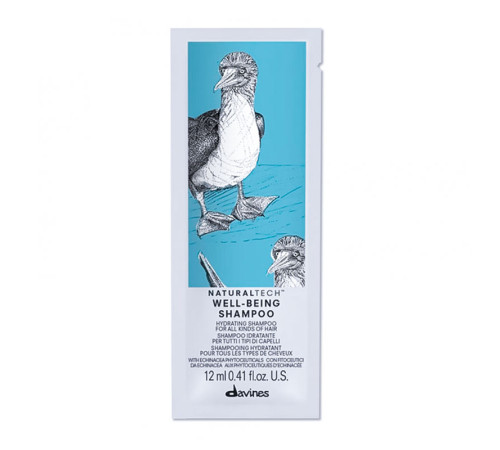 Зволожуючий шампунь Davines Natural Tech Well-Being Shampoo, 12 мл (саше)