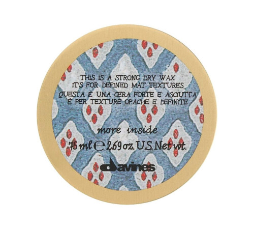 Cухий вiск Davines More Inside Strong Dry Wax для текстурних матових акцентів, 75 мл