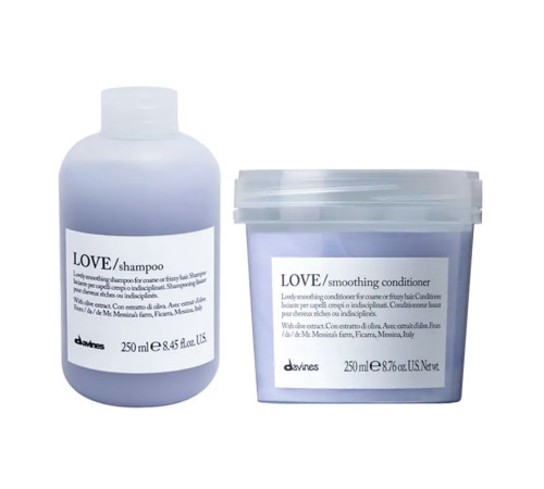 Набор Davines Love Lovely Smoothing разглаживающие шампунь и кондиционер, 2х250 мл