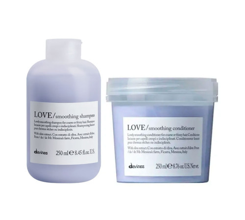 Набор Davines Love Lovely Smoothing разглаживающие шампунь и кондиционер, 2х250 мл