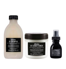 Набір Davines OI TRIO шампунь+кондиціонер+молочко для абсолютної краси та пом'якшення волосся,  280/250/50 мл