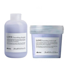 Набір Davines Love Lovely Smoothing шампунь та маска для розгладження волосся, 2х250 мл