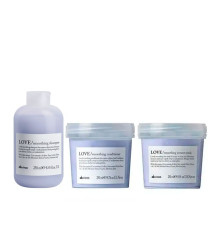 Набір Davines Love Lovely Smoothing шампунь, кондиціонер та маска для розгладження волосся, 3х250 мл