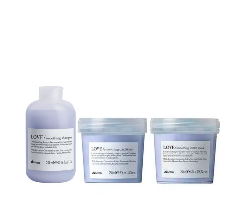 Набор Davines Love Lovely Smoothing шампунь, кондиционер и маска для разглаживания волос, 3х250 мл