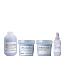 Набір Davines Love Lovely Smoothing шампунь, кондиціонер, маска і сироватка для розгладжування волосся, 3x250+150 мл