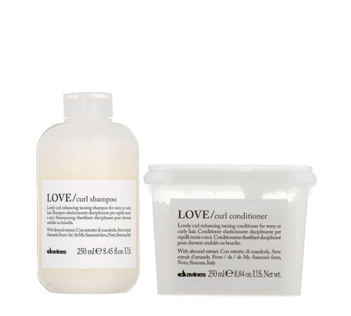 Набір Davines LOVE Curl шампунь та кондиціонер для кучерявого волосся, 2х250 мл