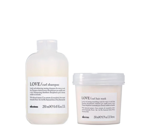 Набор Davines LOVE Curl шампунь и маска для вьющихся волос, 2х250 мл
