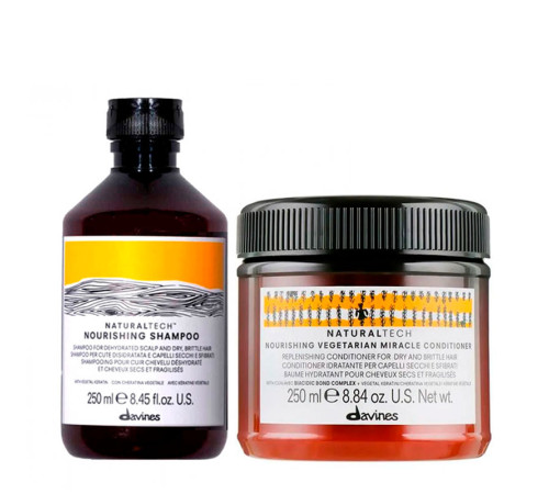 Набір Davines Nourishing DUO шампунь та кондиціонер для сухого та пошкодженого волосся, 2х250 мл