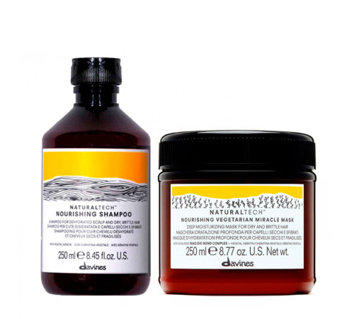 Набір Davines Nourishing DUO шампунь і живильна маска для сухого та пошкодженого волосся, 2х250 мл