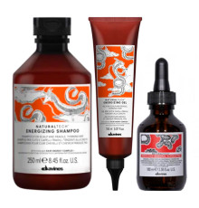 Набір Davines Natural Tech Energizing TRIO енергетичний шампунь, гель та лосьйон проти випадіння волосся, 250/150/100 мл