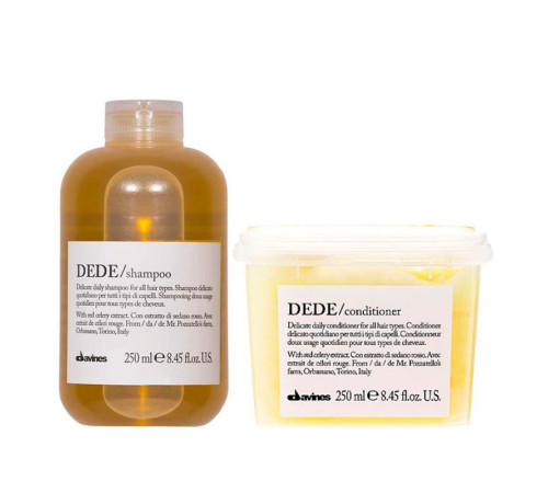 Набір Davines Essential Dede DUO шампунь та кондиціонер для делікатного очищення волосся, 2х250 мл