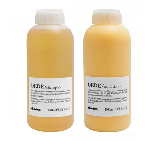 Набір Davines Essential Dede DUO шампунь та кондиціонер для делікатного очищення волосся, 2х1000 мл
