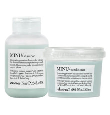 Набір Davines Minu DUO шампунь та кондиціонер для збереження кольору фарбованого волосся, 2х75 мл