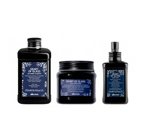 Подарунковий набір Davines Heart of Glass Kit для блонду, 250/250/150 мл
