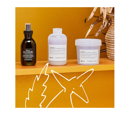 Подарунковий набір Davines Love Smooth Kit для розгладження волосся, 250/250/135 мл