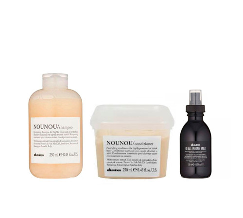 Подарунковий набір Davines Nounou Kit для живлення та ущільнення волосся, 250/250/135 мл