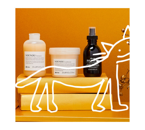 Подарунковий набір Davines Nounou Kit для живлення та ущільнення волосся, 250/250/135 мл