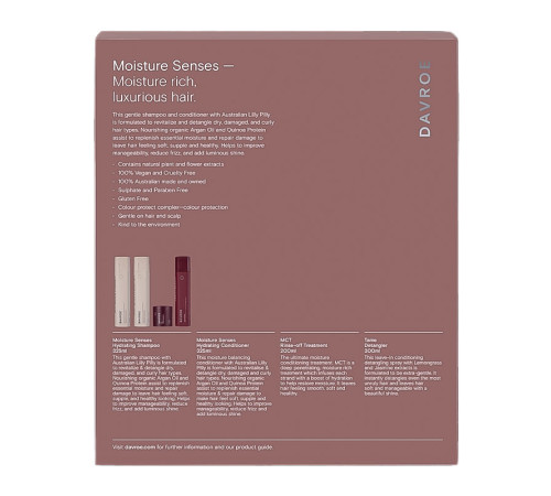 Подарунковий набір Davroe Moisture Senses Christmas Quad Pack для зволоження волосся, 325/325/200/300 мл