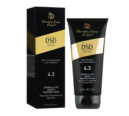 Набір DSD 4.1/4.3 Dixidox de Luxe Keratin Treatment шампунь і маска проти випадіння волосся, 2x200 мл