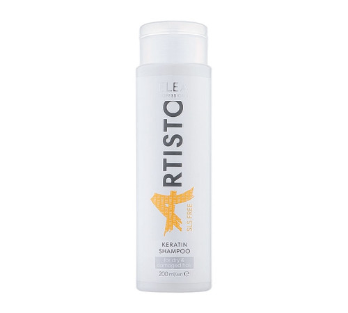 Безсульфатний шампунь Elea Professional Artisto SLS Free Keratin Shampoo для сухого та пошкодженого волосся з кератином, 200 мл