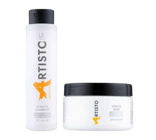 Набір Elea Professional Artisto Keratin DUO шампунь і маска з кератином для пошкодженого волосся, 300/250 мл