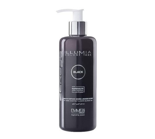 Сяюча тонуюча маска для волосся "Чорний" Emmebi Illumia color mask Black (300 мл)
