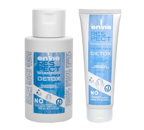 Набір-детокс Envie Respect Detox pH Balance шампунь та кондиціонер для фарбованого волосся (EN1096/EN1092), 300+250 мл