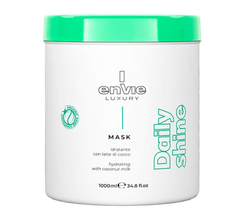 Маска Envie Daily Shine Hydrating Mask для блиску та зволоження волосся з кокосовим молочком (EN477), 1000 мл (заводська)