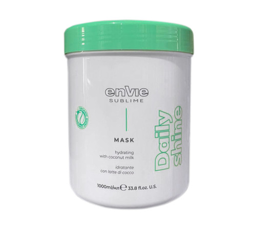 Маска Envie Daily Shine Hydrating Mask для блиску та зволоження волосся з кокосовим молочком (EN477), 1000 мл (заводська)