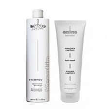 Набір Envie Luxury Keratin шампунь та маска для пошкодженого волосся з кератином (EN453/EN452), 2х250 мл (заводські)