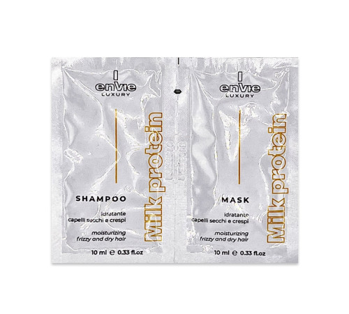 Набір Envie Luxury Milk шампунь та маска з молочними протеїнами та кислим Ph (EN426/EN428), 2х10 мл (саше)